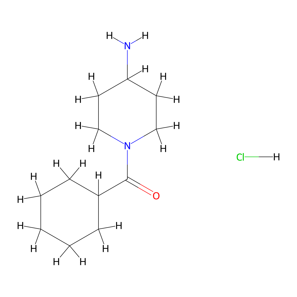 (4-Aminopiperidin-1-yl)(cyclohexyl)methanone hydrochloride molecular structure, CAS 1158388-85-2