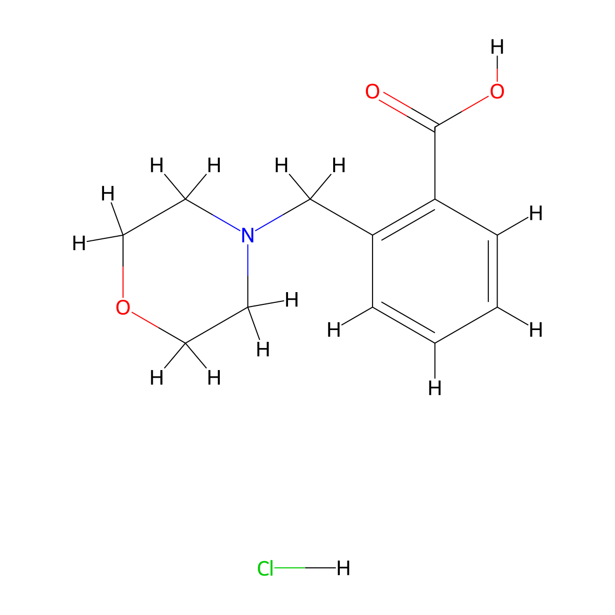 2-(Morpholin-4-ylmethyl)benzoic acid hydrochloride molecular structure, CAS 1158389-90-2