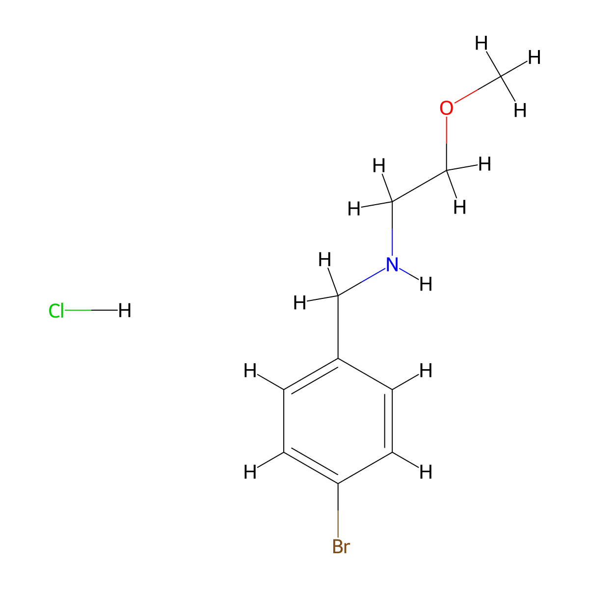 N-(4-Bromobenzyl)-2-methoxyethanamine hydrochloride molecular structure, CAS 1158390-41-0