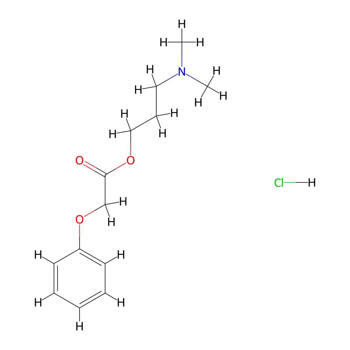 3-(Dimethylamino)propyl 2-phenoxyacetate;hydrochloride molecular structure, CAS 1158390-43-2