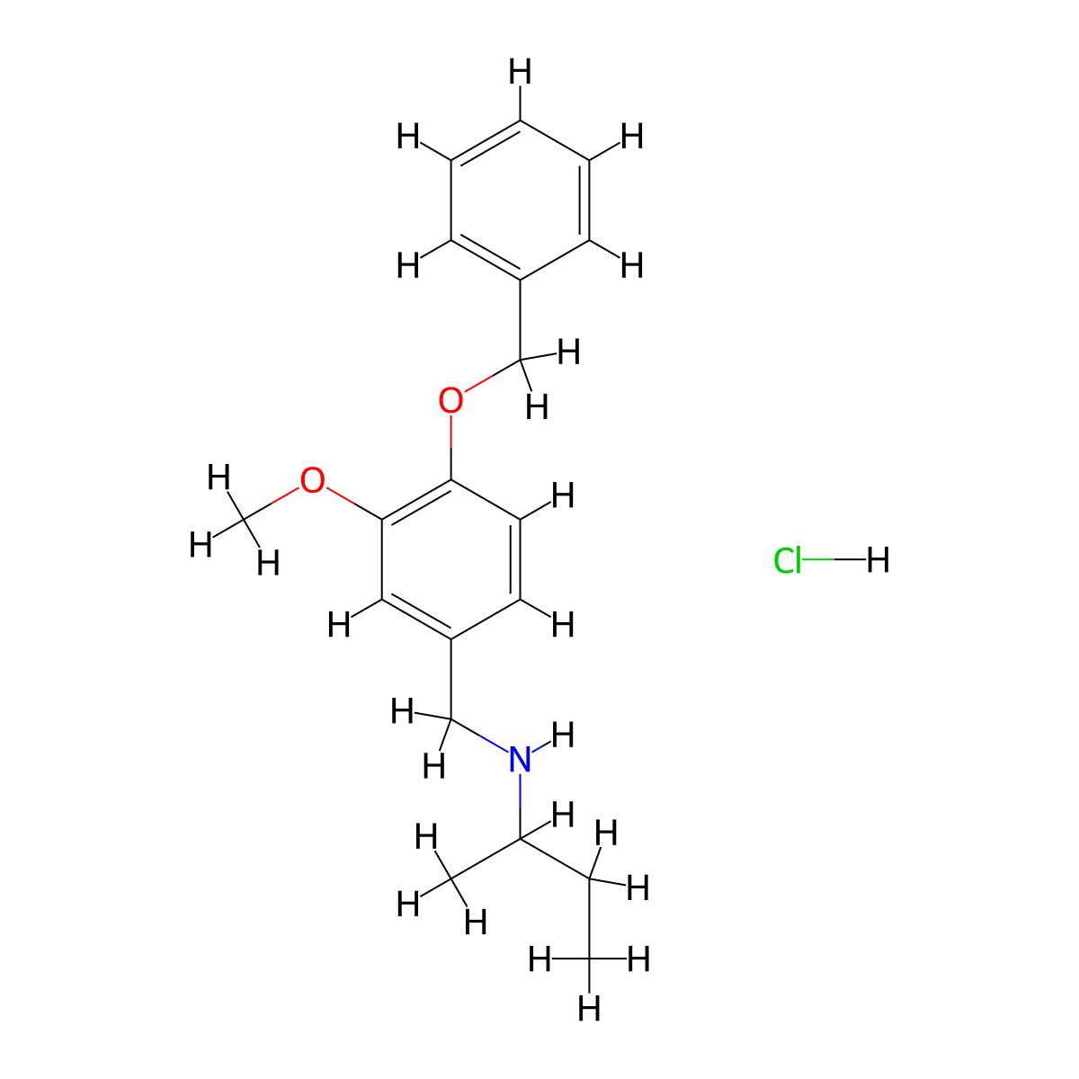 {[4-(Benzyloxy)-3-methoxyphenyl]methyl}(butan-2-yl)amine hydrochloride molecular structure, CAS 1158390-87-4