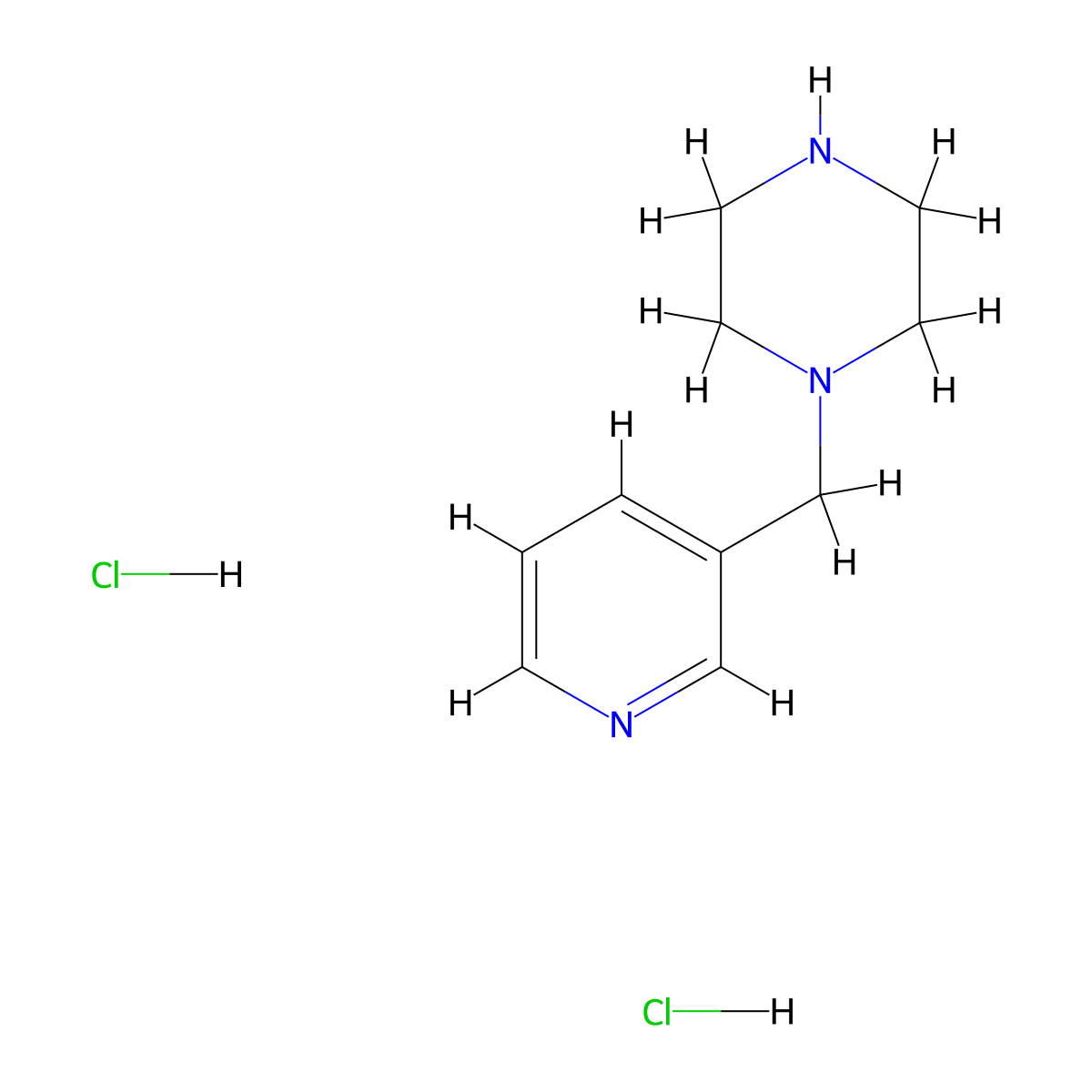 1-(Pyridin-3-ylmethyl)piperazine dihydrochloride molecular structure, CAS 1158392-64-3
