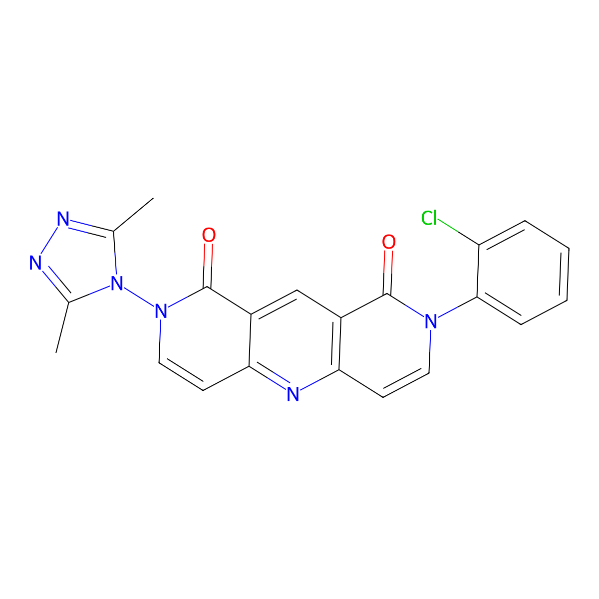 2-(2-chlorophenyl)-8-(3,5-dimethyl-4H-1,2,4-triazol-4-yl)pyrido[4,3-b][1,6]naphthyridine-1,9(2H,8H)-dione molecular structure, CAS 1158393-57-7
