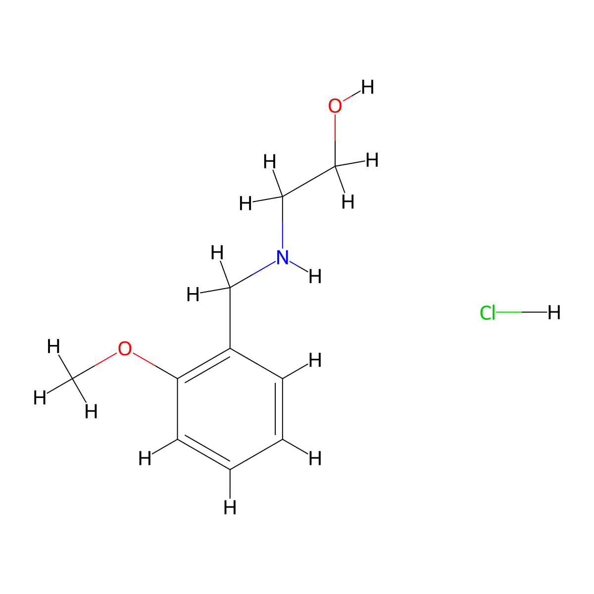 2-[(2-Methoxybenzyl)amino]ethanol hydrochloride molecular structure, CAS 1158393-91-9