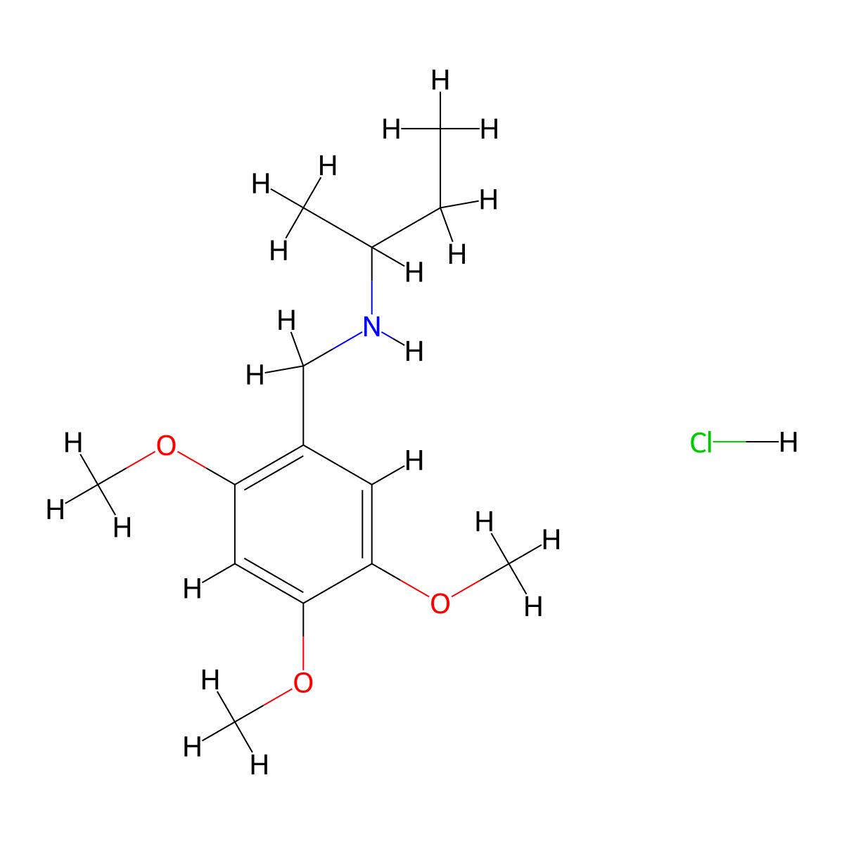 (Butan-2-yl)[(2,4,5-trimethoxyphenyl)methyl]amine hydrochloride molecular structure, CAS 1158394-96-7