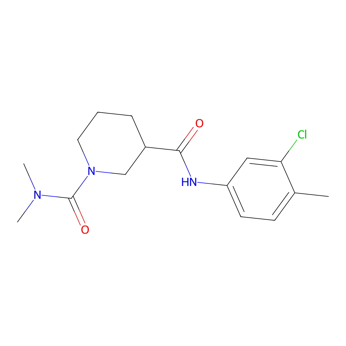 N~3~-(3-chloro-4-methylphenyl)-N~1~,N~1~-dimethylpiperidine-1,3-dicarboxamide molecular structure, CAS 1158395-85-7