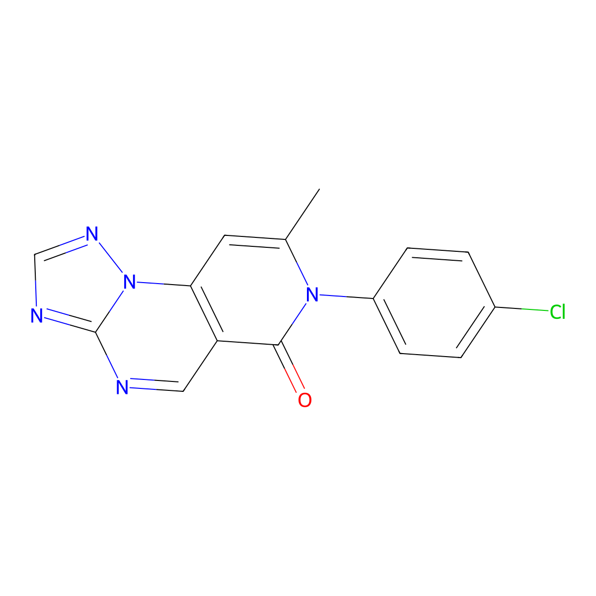 7-(4-chlorophenyl)-8-methylpyrido[3,4-e][1,2,4]triazolo[1,5-a]pyrimidin-6(7H)-one molecular structure, CAS 1158397-13-7