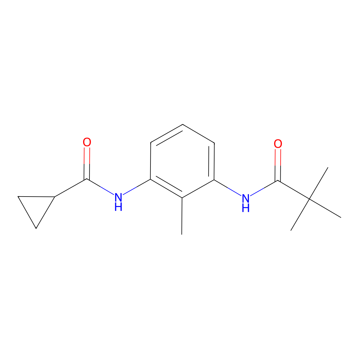 N-{3-[(2,2-dimethylpropanoyl)amino]-2-methylphenyl}cyclopropanecarboxamide molecular structure, CAS 1158399-12-2