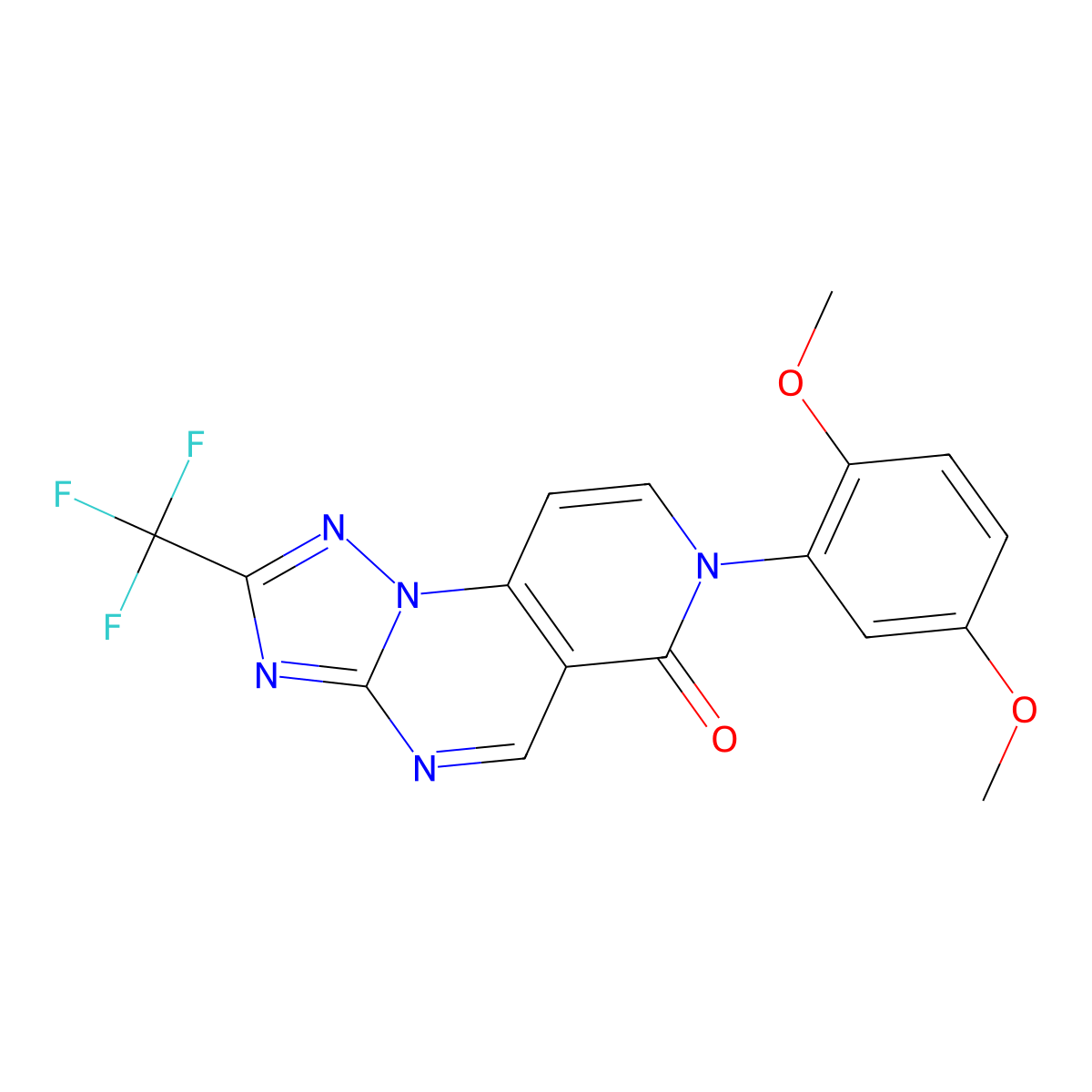 7-(2,5-dimethoxyphenyl)-2-(trifluoromethyl)pyrido[3,4-e][1,2,4]triazolo[1,5-a]pyrimidin-6(7H)-one molecular structure, CAS 1158399-22-4