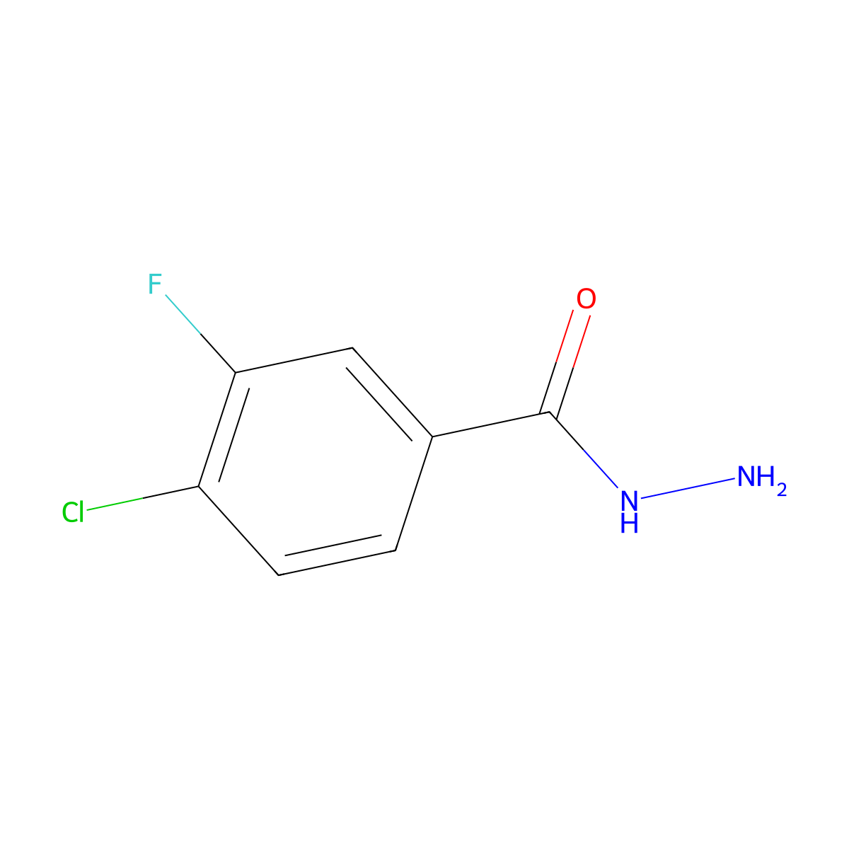 4-Chloro-3-fluorobenzohydrazide molecular structure, CAS 1158401-20-7