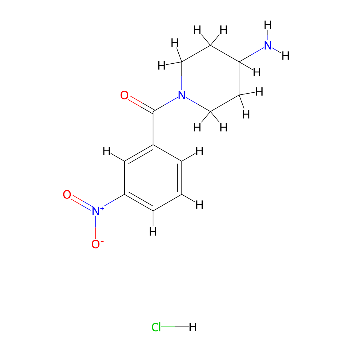 (4-Aminopiperidin-1-yl)(3-nitrophenyl)methanone hydrochloride molecular structure, CAS 1158401-25-2