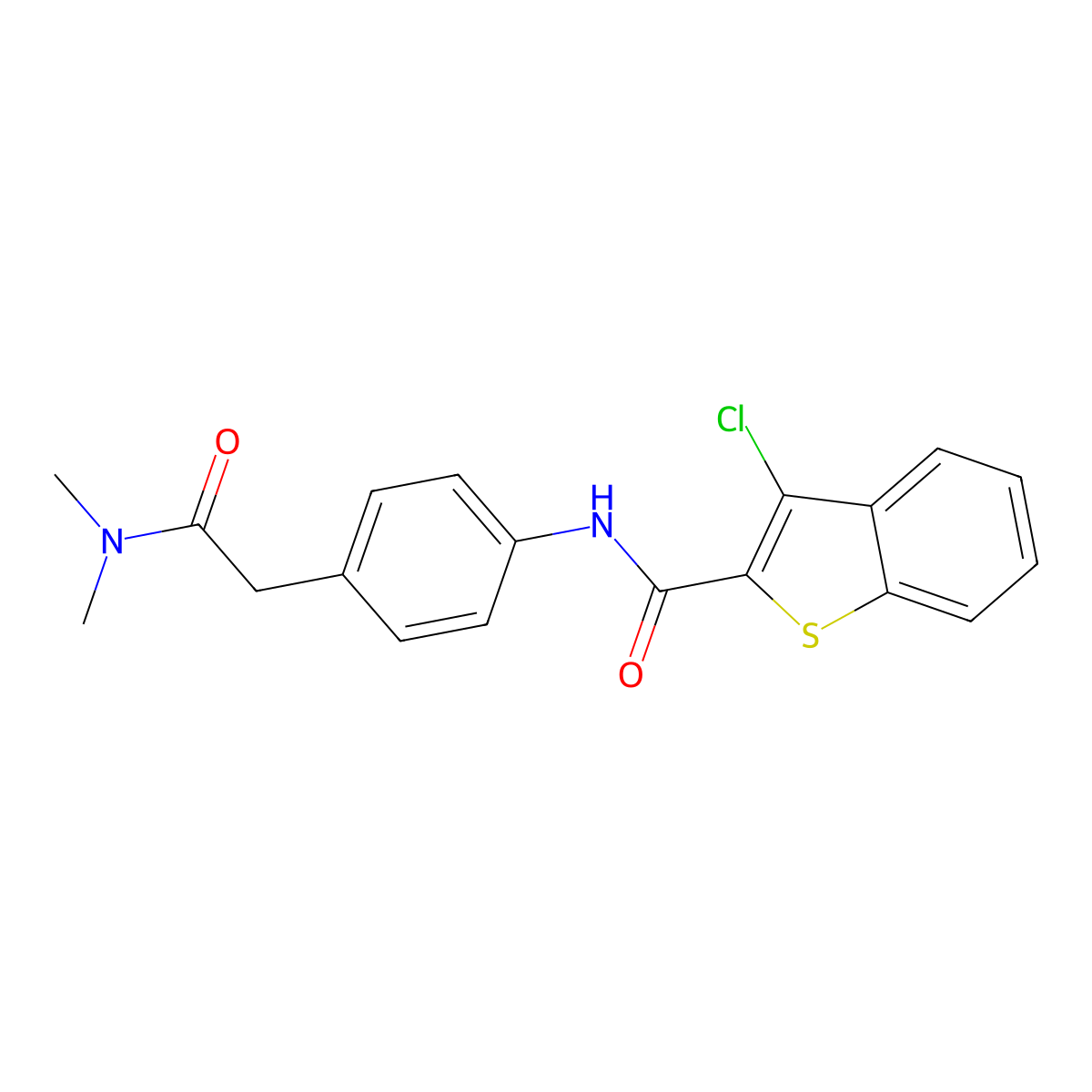 3-chloro-N-{4-[2-(dimethylamino)-2-oxoethyl]phenyl}-1-benzothiophene-2-carboxamide molecular structure, CAS 1158402-58-4