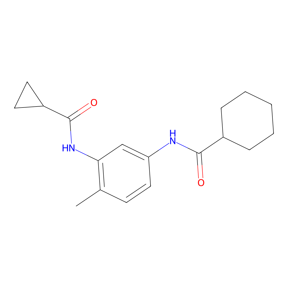 N-{3-[(cyclopropylcarbonyl)amino]-4-methylphenyl}cyclohexanecarboxamide molecular structure, CAS 1158403-51-0