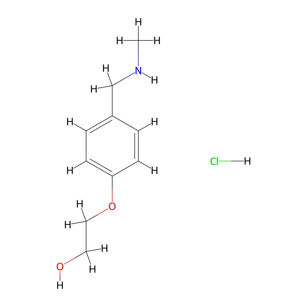 2-{4-[(Methylamino)methyl]phenoxy}ethan-1-olhydrochloride molecular structure, CAS 1158404-65-9