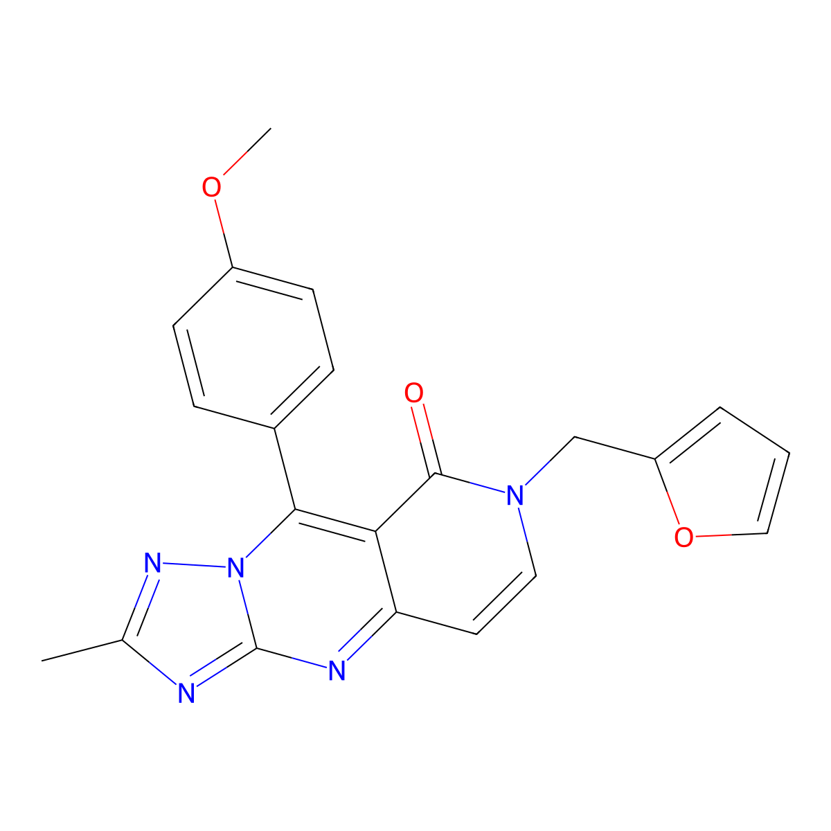 7-(2-furylmethyl)-9-(4-methoxyphenyl)-2-methylpyrido[4,3-d][1,2,4]triazolo[1,5-a]pyrimidin-8(7H)-one molecular structure, CAS 1158406-89-3