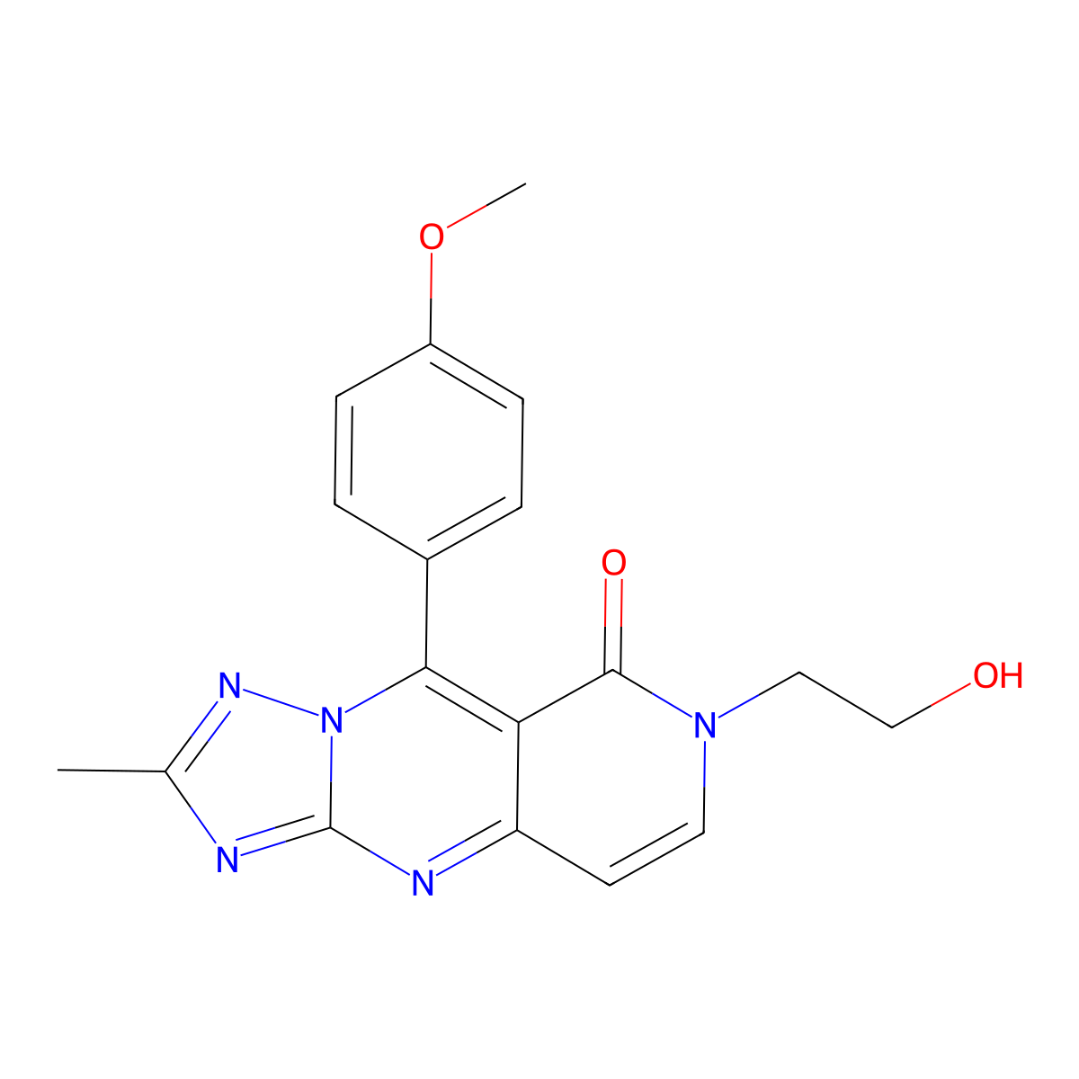 7-(2-hydroxyethyl)-9-(4-methoxyphenyl)-2-methylpyrido[4,3-d][1,2,4]triazolo[1,5-a]pyrimidin-8(7H)-one molecular structure, CAS 1158407-81-8