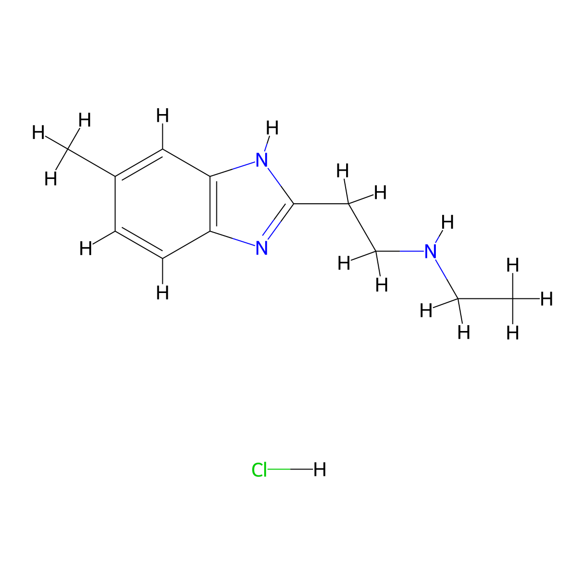 N-Ethyl-2-(5-methyl-1H-benzimidazol-2-YL)ethanamine hydrochloride molecular structure, CAS 1158409-28-9