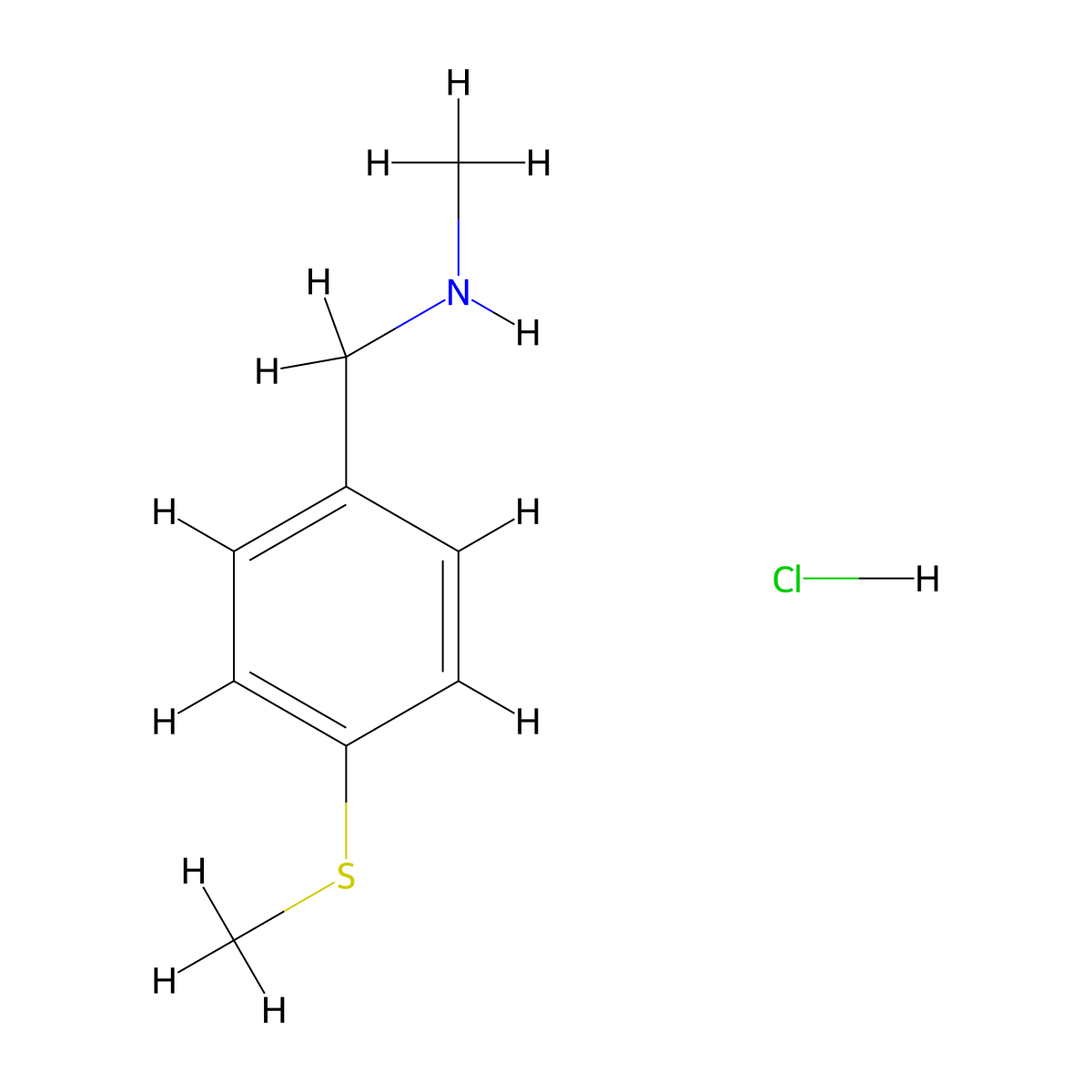 Methyl({[4-(methylsulfanyl)phenyl]methyl})aminehydrochloride molecular structure, CAS 1158409-40-5