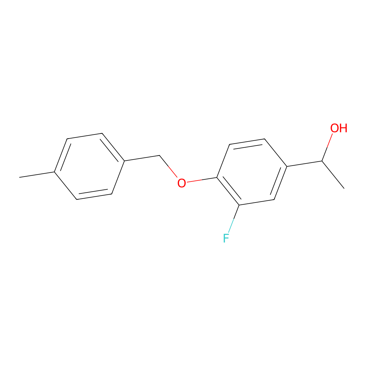 1-{3-Fluoro-4-[(4-methylbenzyl)oxy]phenyl}ethanol molecular structure, CAS 1158409-87-0