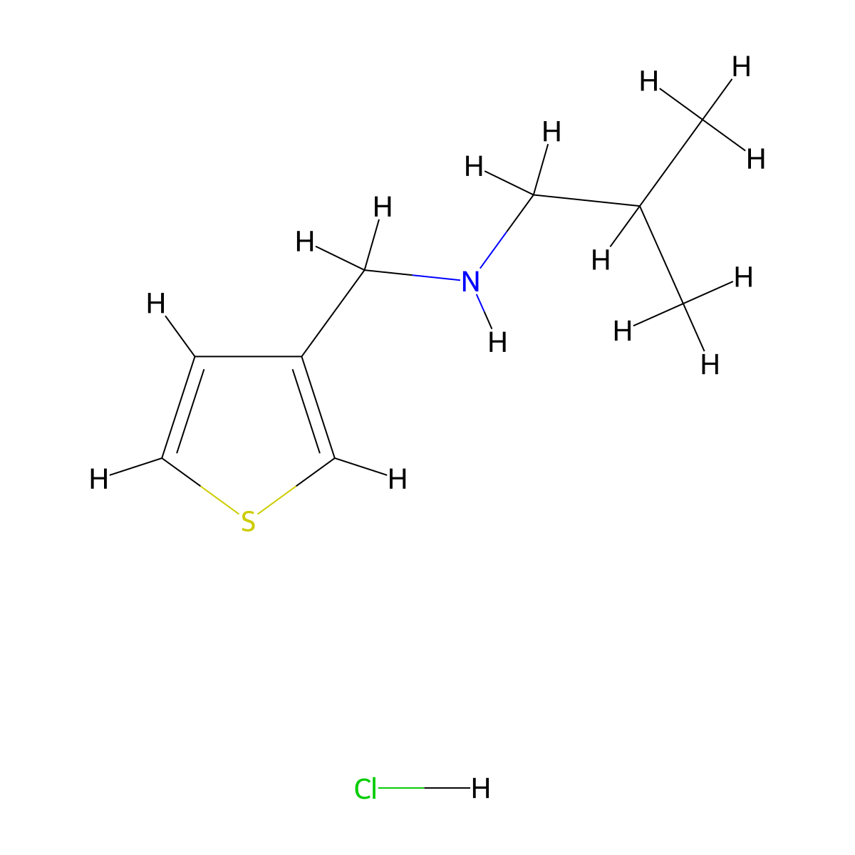 2-Methyl-N-(3-thienylmethyl)-1-propanamine hydrochloride molecular structure, CAS 1158410-58-2
