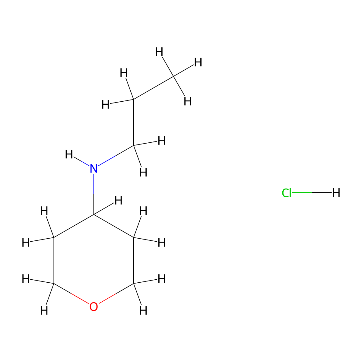 N-propyloxan-4-amine hydrochloride molecular structure, CAS 1158410-95-7