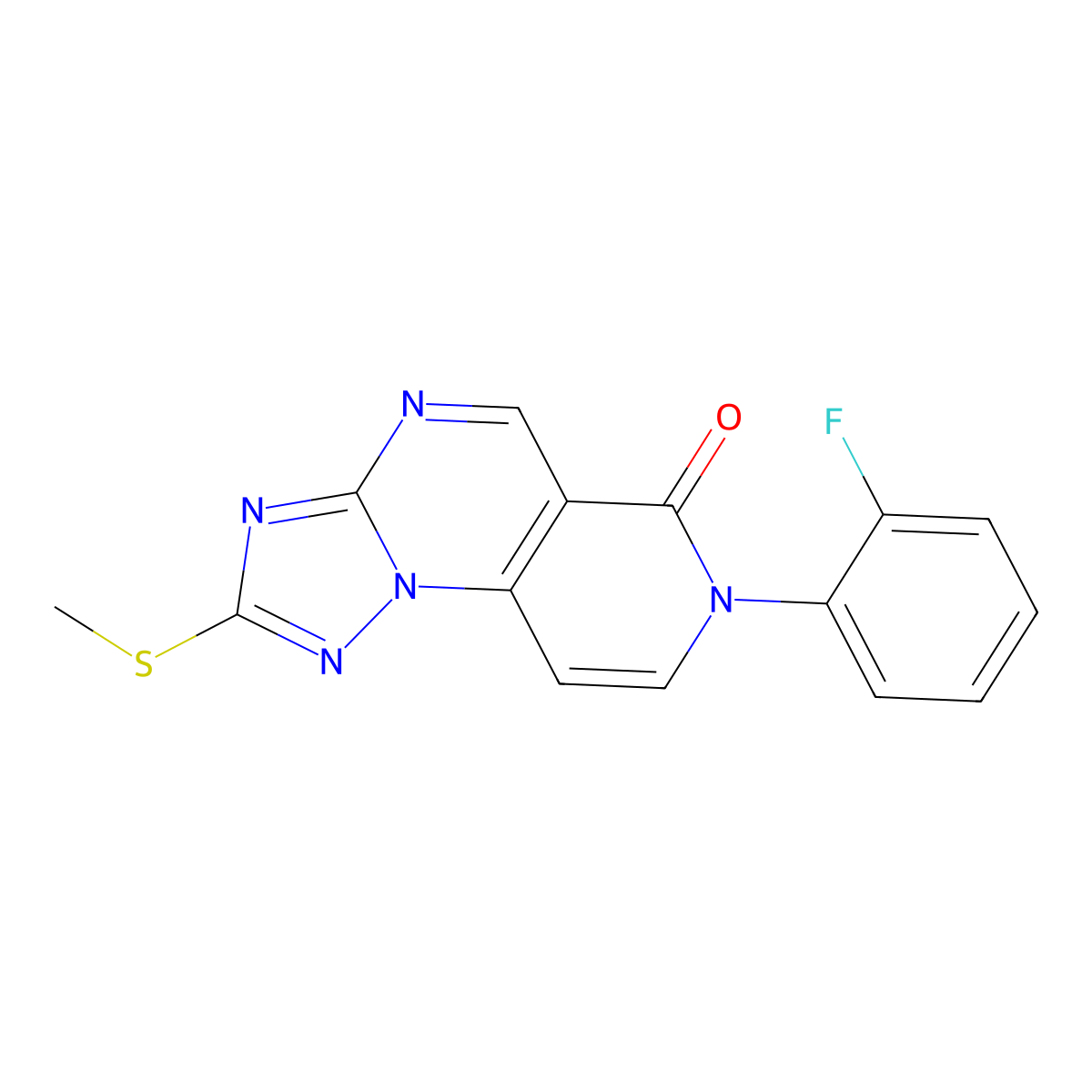 7-(2-fluorophenyl)-2-(methylthio)pyrido[3,4-e][1,2,4]triazolo[1,5-a]pyrimidin-6(7H)-one molecular structure, CAS 1158411-12-1