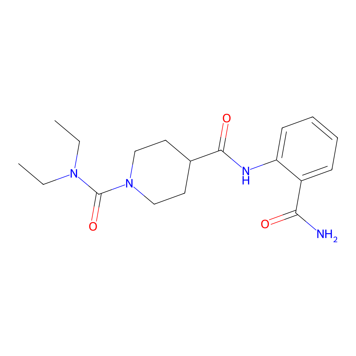 N~4~-(2-carbamoylphenyl)-N~1~,N~1~-diethylpiperidine-1,4-dicarboxamide molecular structure, CAS 1158411-39-2