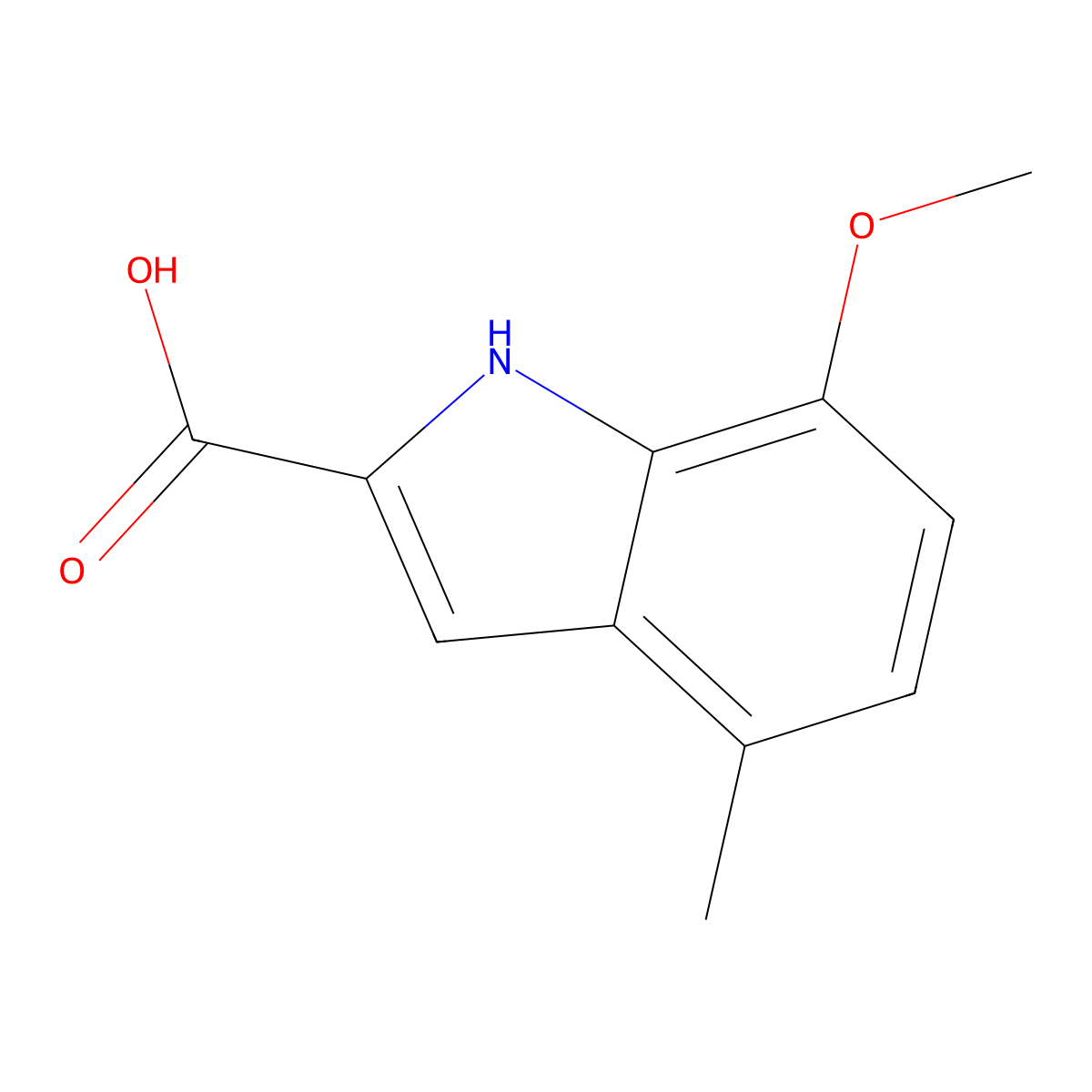 7-Methoxy-4-methyl-1H-indole-2-carboxylic acid molecular structure, CAS 1158411-58-5