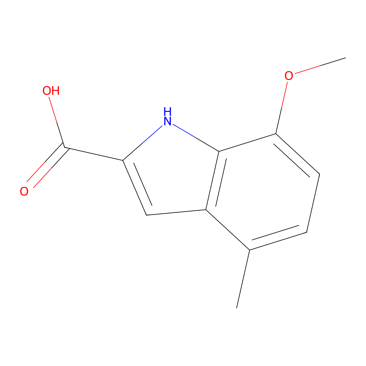7-Methoxy-4-methyl-1H-indole-2-carboxylic acid molecular structure, CAS 1158411-58-5