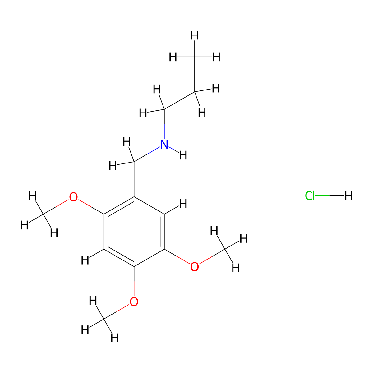 Propyl[(2,4,5-trimethoxyphenyl)methyl]amine hydrochloride molecular structure, CAS 1158411-69-8