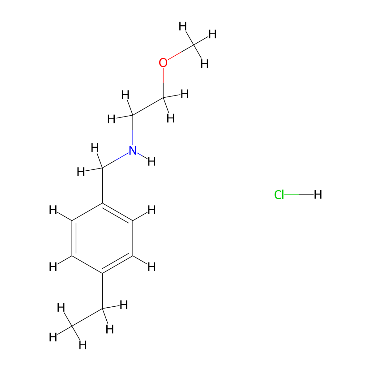 [(4-Ethylphenyl)methyl](2-methoxyethyl)amine hydrochloride molecular structure, CAS 1158411-75-6