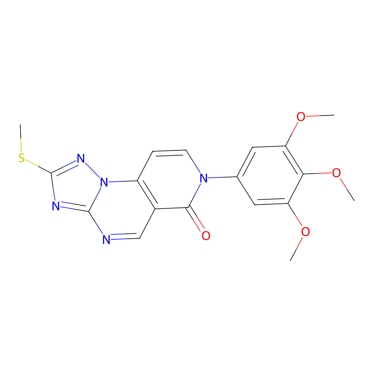 2-(methylsulfanyl)-7-(3,4,5-trimethoxyphenyl)pyrido[3,4-e][1,2,4]triazolo[1,5-a]pyrimidin-6(7H)-one molecular structure, CAS 1158412-38-4