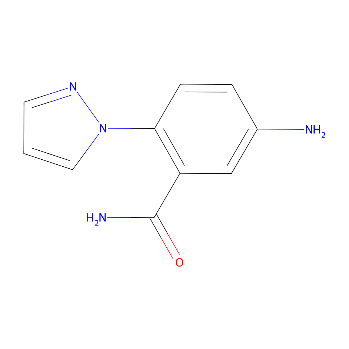 5-amino-2-(1H-pyrazol-1-yl)benzamide molecular structure, CAS 1158414-84-6