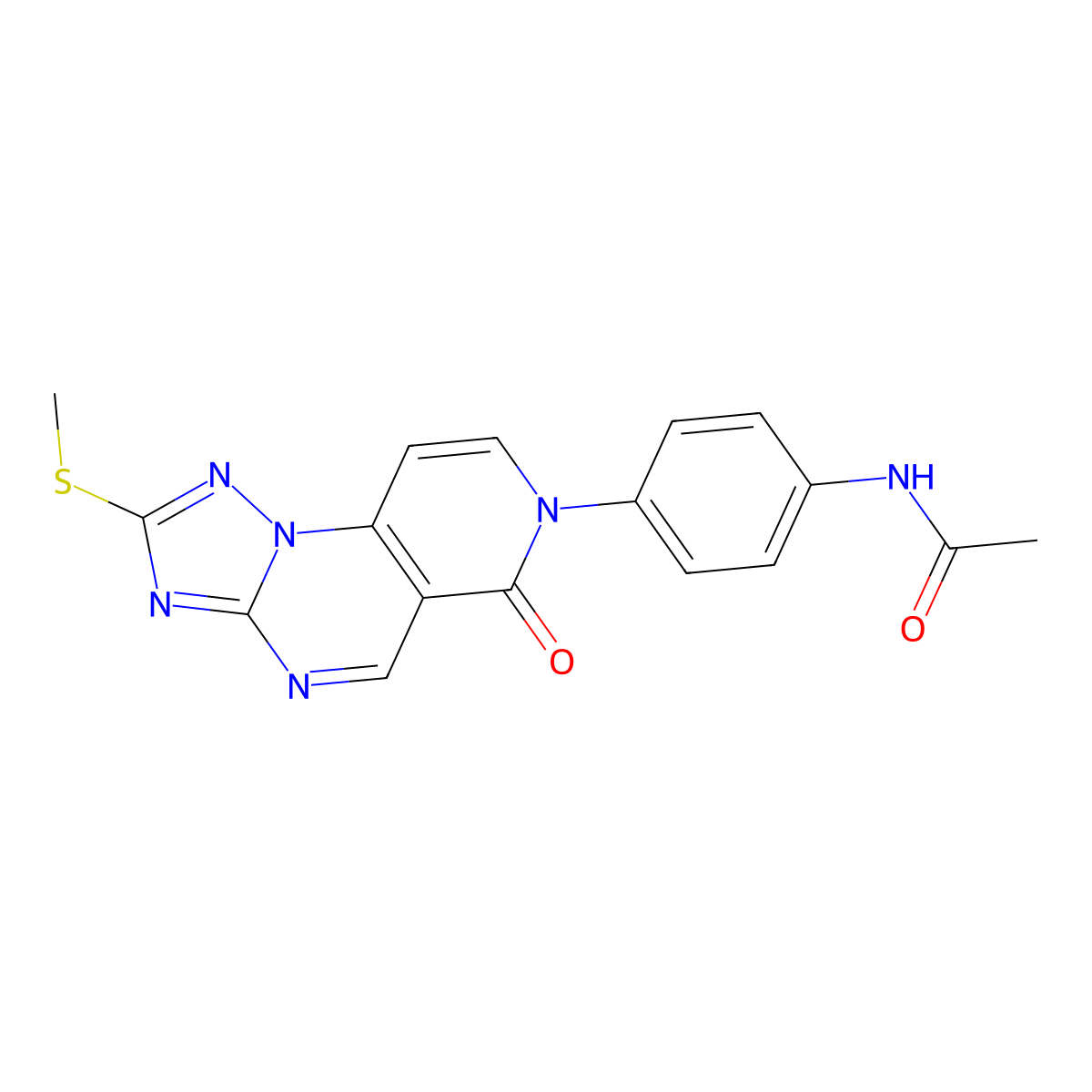 N-{4-[2-(methylthio)-6-oxopyrido[3,4-e][1,2,4]triazolo[1,5-a]pyrimidin-7(6H)-yl]phenyl}acetamide molecular structure, CAS 1158416-65-9