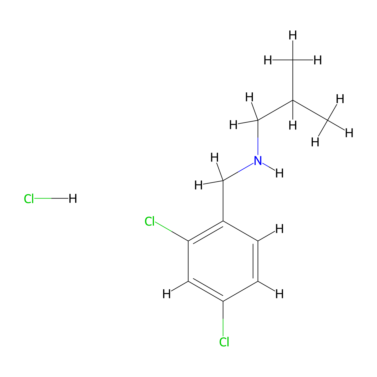 [(2,4-Dichlorophenyl)methyl](2-methylpropyl)amine hydrochloride molecular structure, CAS 1158418-00-8
