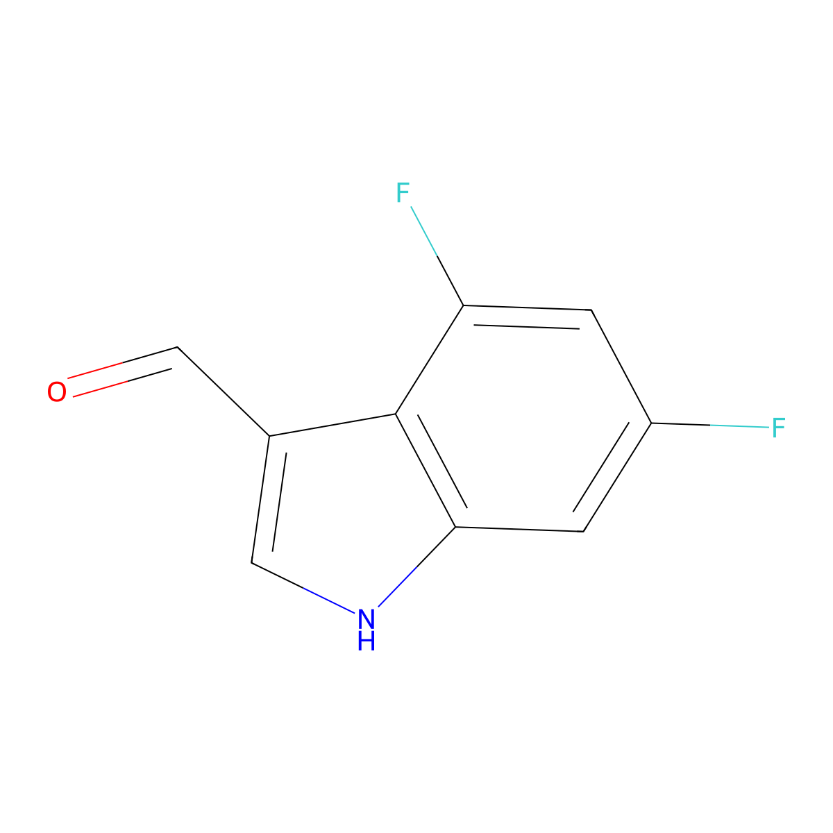 4,6-Difluoro-1H-indole-3-carbaldehyde molecular structure, CAS 1158418-22-4