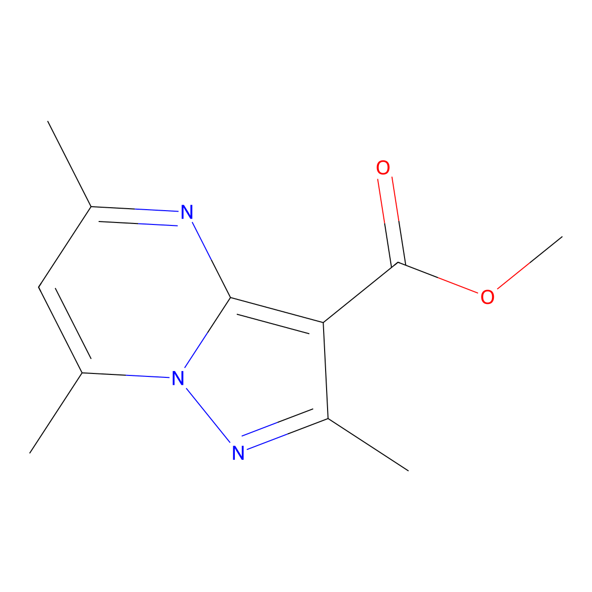Methyl 2,5,7-trimethylpyrazolo[1,5-a]pyrimidine-3-carboxylate molecular structure, CAS 1158418-66-6