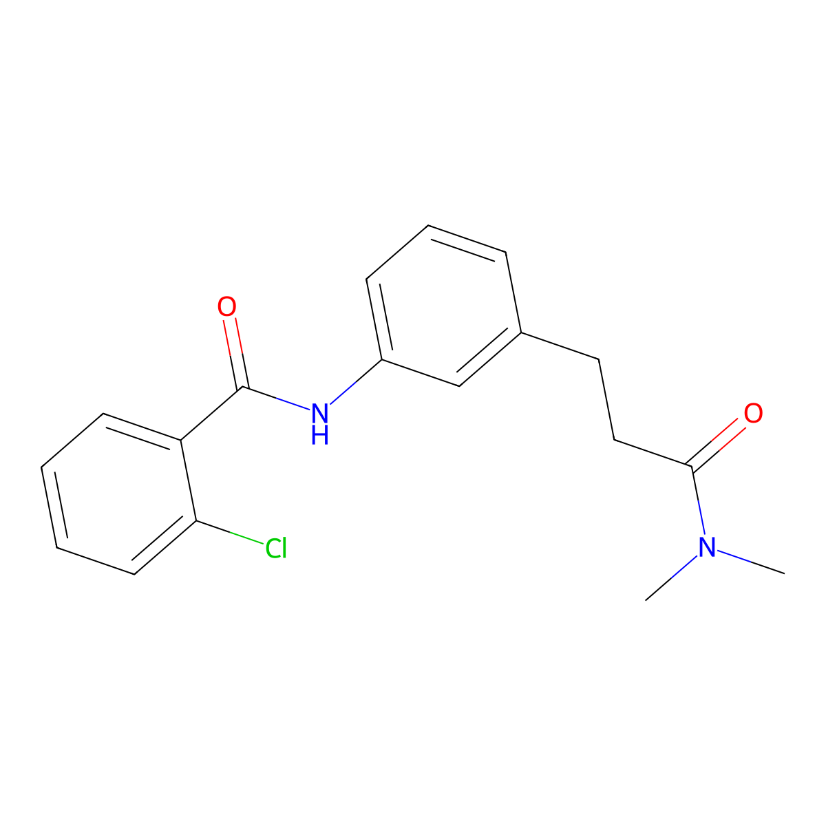 2-chloro-N-{3-[3-(dimethylamino)-3-oxopropyl]phenyl}benzamide molecular structure, CAS 1158419-07-8