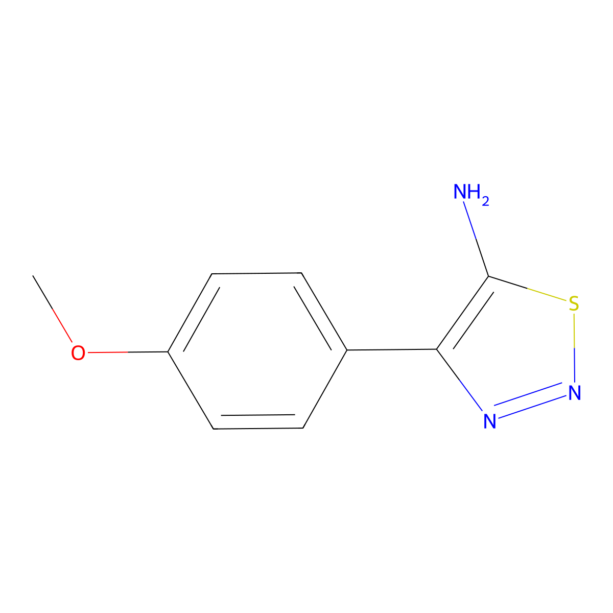 4-(4-Methoxyphenyl)-1,2,3-thiadiazol-5-amine molecular structure, CAS 115842-95-0