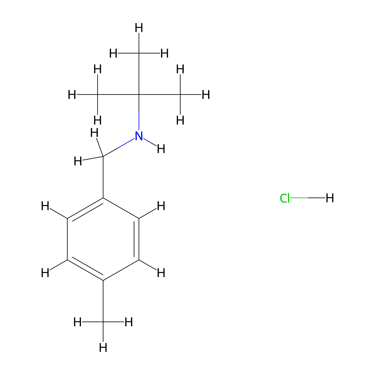 Tert-butyl[(4-methylphenyl)methyl]amine hydrochloride molecular structure, CAS 1158423-64-3