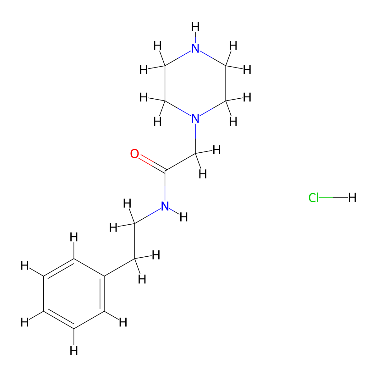 N-(2-phenylethyl)-2-piperazin-1-ylacetamide;hydrochloride molecular structure, CAS 1158424-59-9
