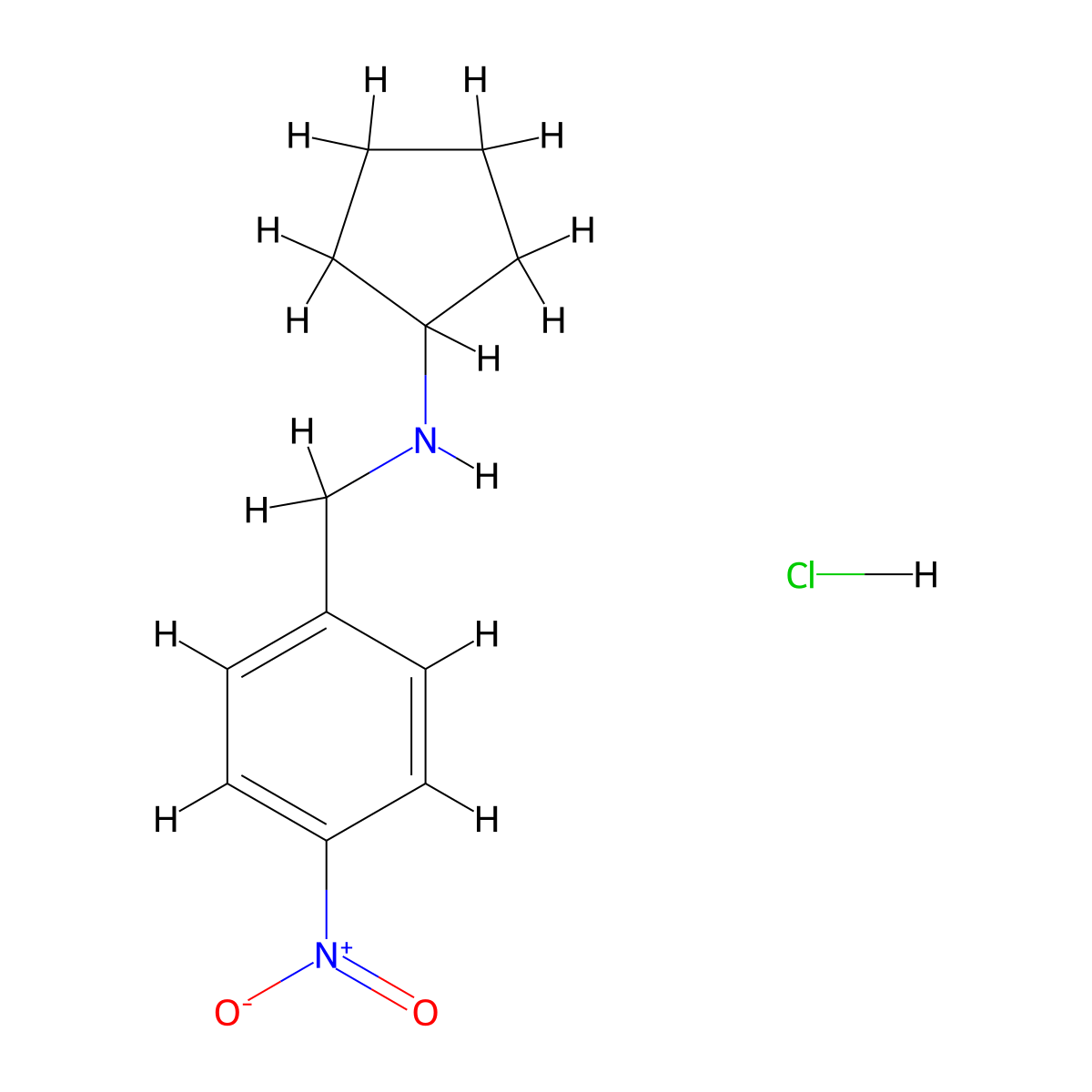 N-(4-Nitrobenzyl)cyclopentanamine hydrochloride molecular structure, CAS 1158425-54-7