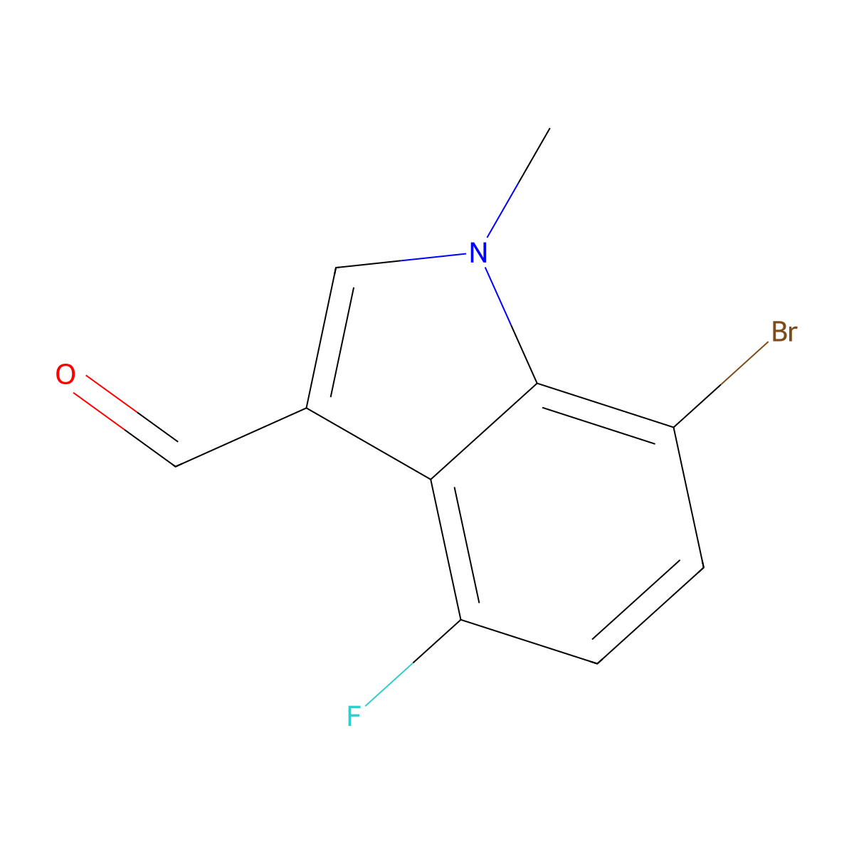 7-Bromo-4-fluoro-1-methyl-1H-indole-3-carbaldehyde molecular structure, CAS 1158426-91-5