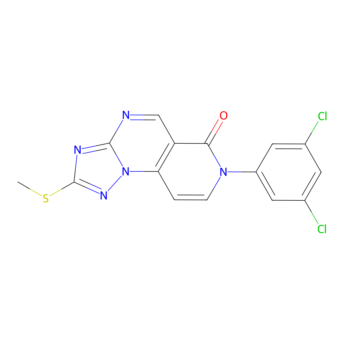 7-(3,5-dichlorophenyl)-2-(methylsulfanyl)pyrido[3,4-e][1,2,4]triazolo[1,5-a]pyrimidin-6(7H)-one molecular structure, CAS 1158427-22-5