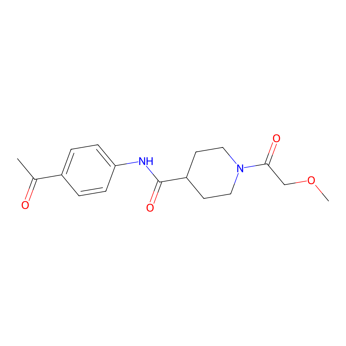 N-(4-acetylphenyl)-1-(methoxyacetyl)piperidine-4-carboxamide molecular structure, CAS 1158428-26-2