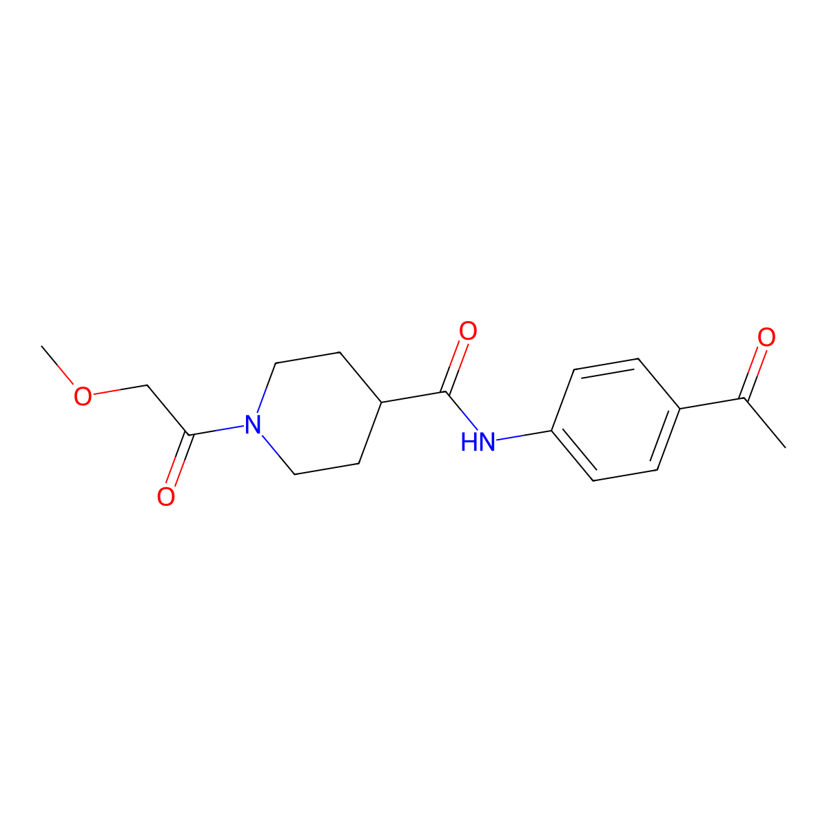 N-(4-acetylphenyl)-1-(methoxyacetyl)piperidine-4-carboxamide molecular structure, CAS 1158428-26-2