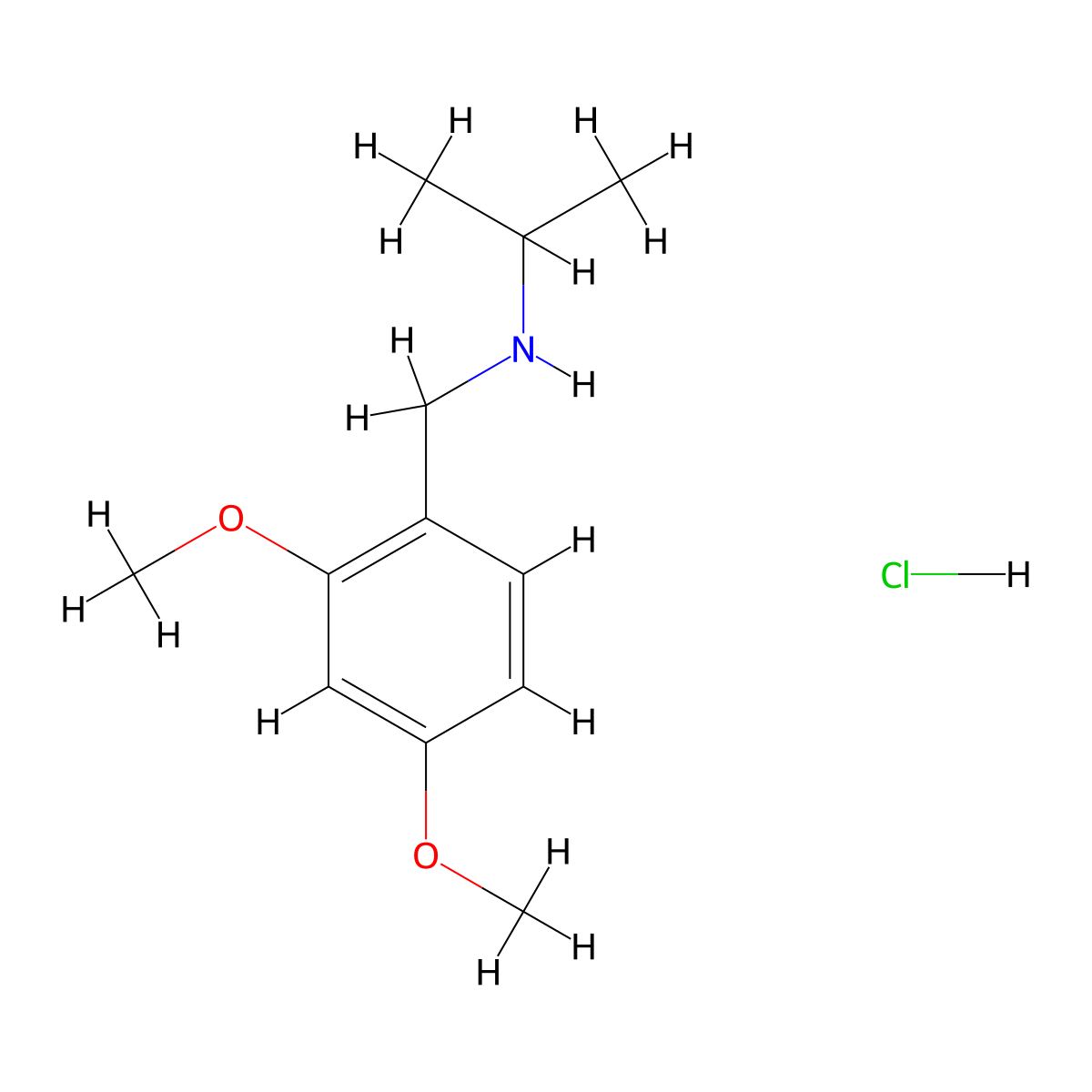 [(2,4-Dimethoxyphenyl)methyl](propan-2-yl)amine hydrochloride molecular structure, CAS 1158428-52-4