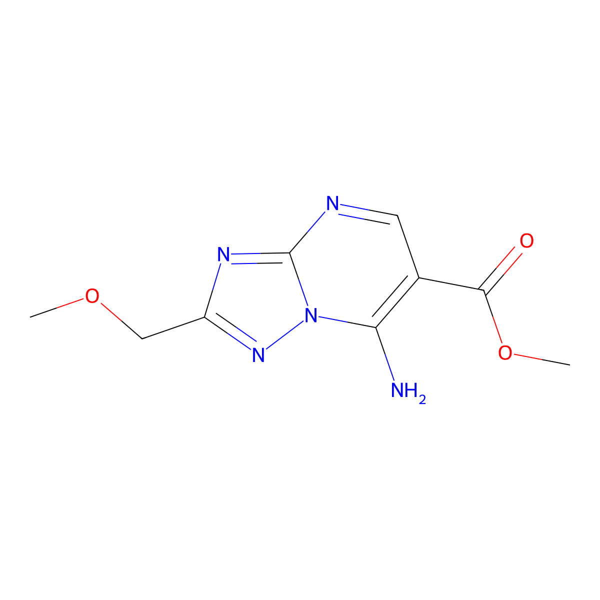 Methyl 7-amino-2-(methoxymethyl)[1,2,4]triazolo[1,5-a]pyrimidine-6-carboxylate molecular structure, CAS 1158429-12-9