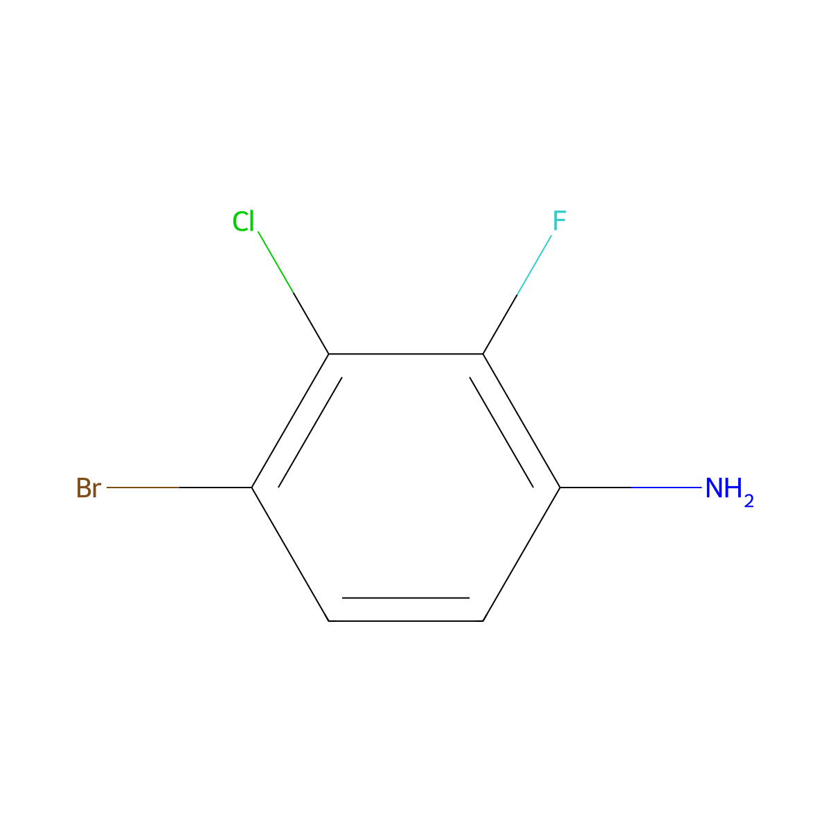 4-Bromo-3-chloro-2-fluoroaniline molecular structure, CAS 115843-99-7