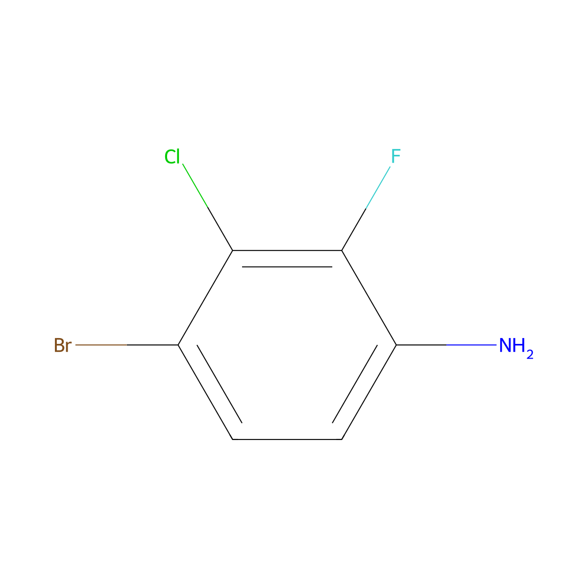 4-Bromo-3-chloro-2-fluoroaniline molecular structure, CAS 115843-99-7